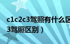 c1c2c3驾照有什么区别开的怎么车（c1 c2 c3驾照区别）