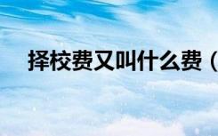 择校费又叫什么费（择校费是什么意思）