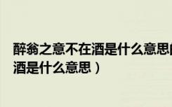 醉翁之意不在酒是什么意思的意是什么意思（醉翁之意不在酒是什么意思）