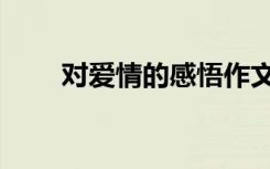 对爱情的感悟作文（对爱情的感悟）
