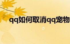qq如何取消qq宠物（如何取消qq宠物）