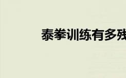 泰拳训练有多残酷（泰拳训练）