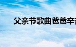 父亲节歌曲爸爸辛苦了（父亲节歌曲）