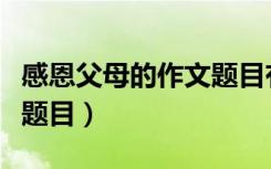 感恩父母的作文题目有哪些（感恩父母的作文题目）