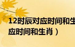 12时辰对应时间和生肖和五行表（12时辰对应时间和生肖）