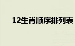 12生肖顺序排列表（12生肖顺序排列）