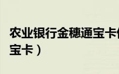 农业银行金穗通宝卡借记卡（农业银行金穗通宝卡）