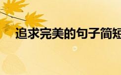 追求完美的句子简短（追求完美的句子）