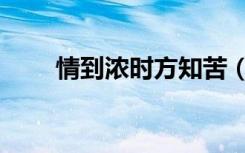 情到浓时方知苦（情到浓时方知痛）