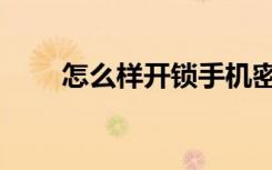 怎么样开锁手机密码（怎么样开锁）