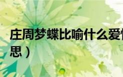 庄周梦蝶比喻什么爱情（庄生晓梦迷蝴蝶的意思）
