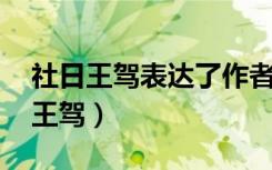 社日王驾表达了作者怎样的思想感情（社日 王驾）