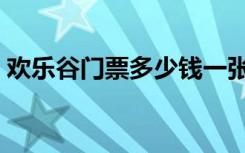 欢乐谷门票多少钱一张（欢乐谷门票多少钱）