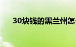 30块钱的黑兰州怎么样（兰州怎么样）