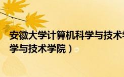 安徽大学计算机科学与技术学院副院长（安徽大学计算机科学与技术学院）