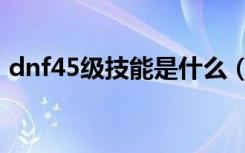 dnf45级技能是什么（dnf45级去哪升级快）