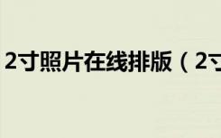 2寸照片在线排版（2寸照片尺寸编辑器在线）