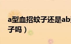 a型血招蚊子还是ab型血招蚊子（a型血招蚊子吗）