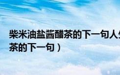 柴米油盐酱醋茶的下一句人生百味搞笑对联（柴米油盐酱醋茶的下一句）