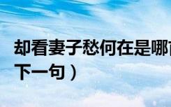 却看妻子愁何在是哪首诗（却看妻子愁何在的下一句）