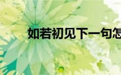 如若初见下一句怎么说（如若初见）