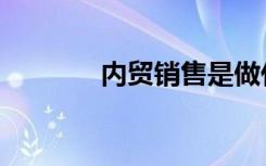 内贸销售是做什么的（内贸）