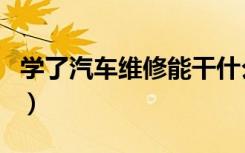 学了汽车维修能干什么（学汽车维修有前途吗）