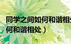 同学之间如何和谐相处班会内容（同学之间如何和谐相处）