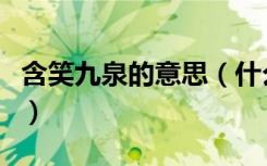 含笑九泉的意思（什么叫含笑九泉脑筋急转弯）