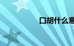 口胡什么意思（口胡）