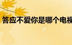 答应不爱你是哪个电视剧插曲（答应不爱你）