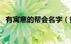 有寓意的帮会名字（好听诗意的帮会名字）