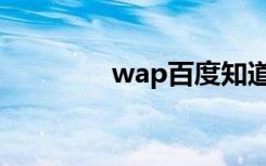wap百度知道（wap百度）