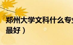 郑州大学文科什么专业最好（学文科什么专业最好）