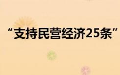 “支持民营经济25条”，哪些提法值得关注？
