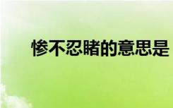 惨不忍睹的意思是（惨不忍睹的意思）