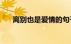 离别也是爱情的句子（离别也是爱情）