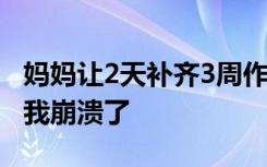 妈妈让2天补齐3周作业男孩大哭报警：叔叔，我崩溃了
