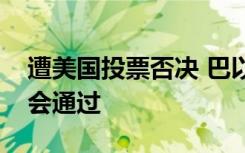 遭美国投票否决 巴以局势决议草案未获安理会通过
