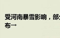 受河南暴雪影响，部分旅客列车停运，车次公布→