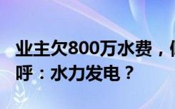业主欠800万水费，倾家荡产不够交！网友直呼：水力发电？