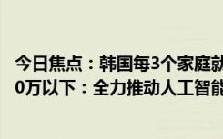 今日焦点：韩国每3个家庭就有1个是单人 人口将锐减至3500万以下：全力推动人工智能