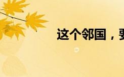 这个邻国，要干一件大事