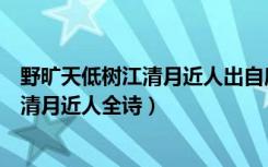 野旷天低树江清月近人出自唐代诗人孟浩然（野旷天低树江清月近人全诗）