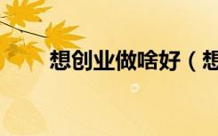 想创业做啥好（想创业什么项目好）