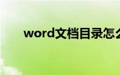 word文档目录怎么做（目录怎么做）