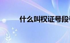 什么叫权证号段号（什么叫权证）