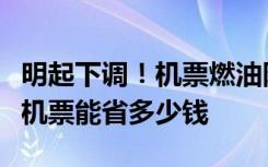 明起下调！机票燃油附加费迎新年首降，一张机票能省多少钱