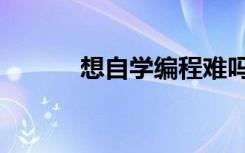 想自学编程难吗（想自学编程）