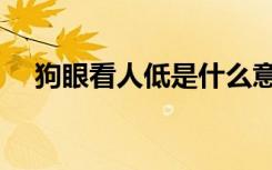 狗眼看人低是什么意思啊（狗眼看人低）